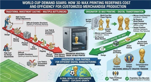 Cererea pentru Cupa Mondială crește: cum imprimarea cu ceară 3D redefinește costurile și eficienț...